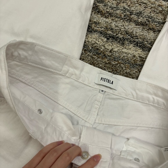Pistola High Rise Relaxed Roller Jeans Sz 30 NWT | Pistola White Relaxed Fit - Picture 9 of 15